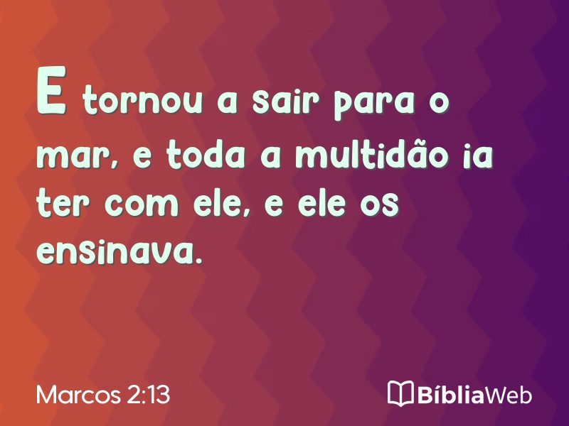 Marcos 2:13 em imagem para compartilhar
