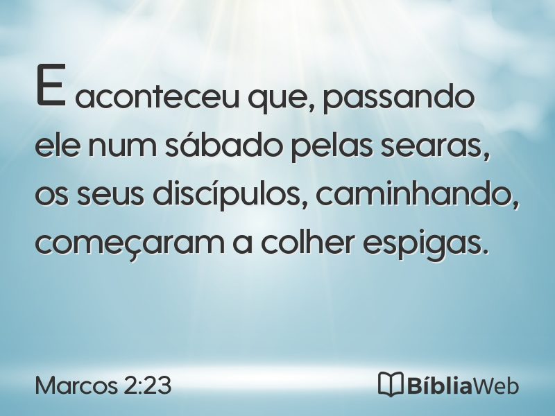 Marcos 2:23 em imagem para compartilhar