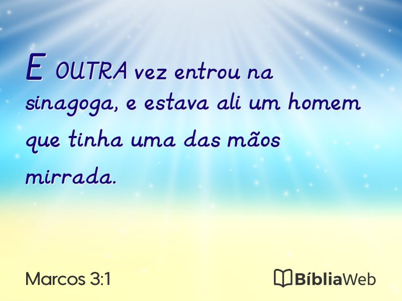 Marcos 3:1 em imagem para compartilhar
