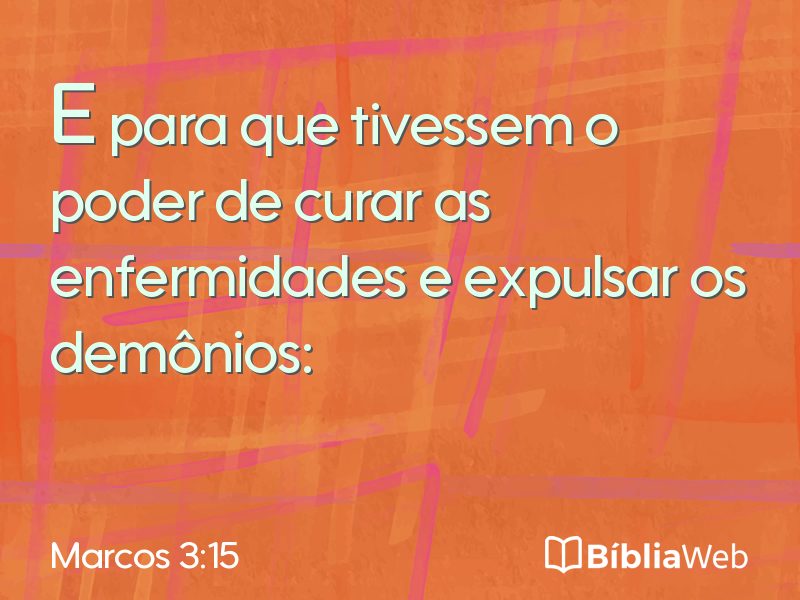 Marcos 3:15 em imagem para compartilhar