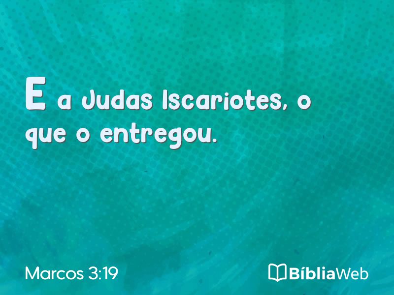 Marcos 3:19 em imagem para compartilhar