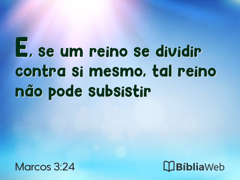Marcos 3:24 em imagem para compartilhar