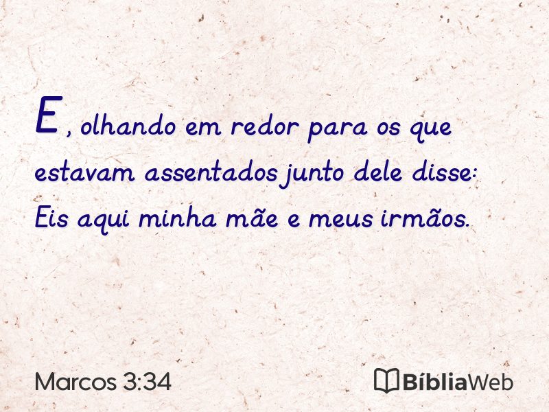 Marcos 3:34 em imagem para compartilhar