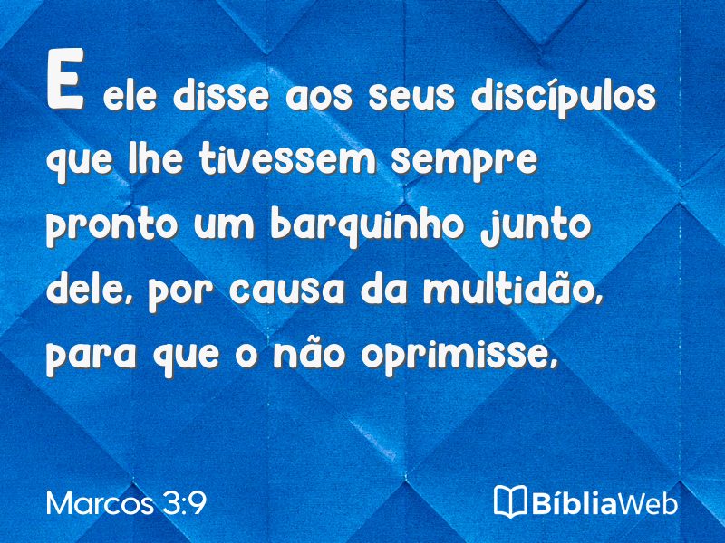 Marcos 3:9 em imagem para compartilhar