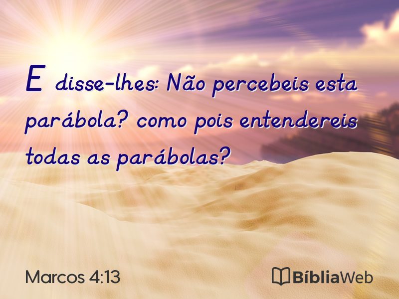 Marcos 4:13 em imagem para compartilhar