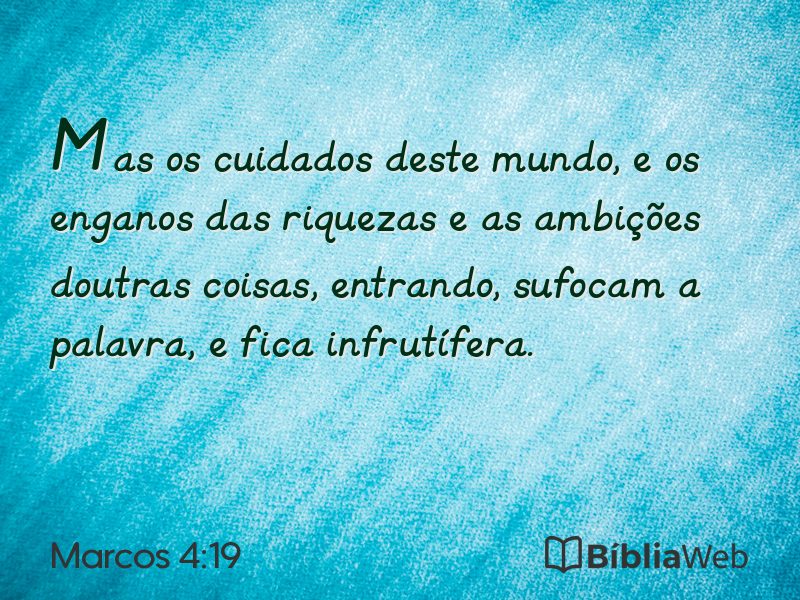 Marcos 4:19 em imagem para compartilhar