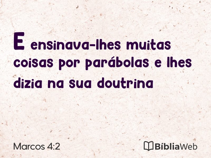 Marcos 4:2 em imagem para compartilhar