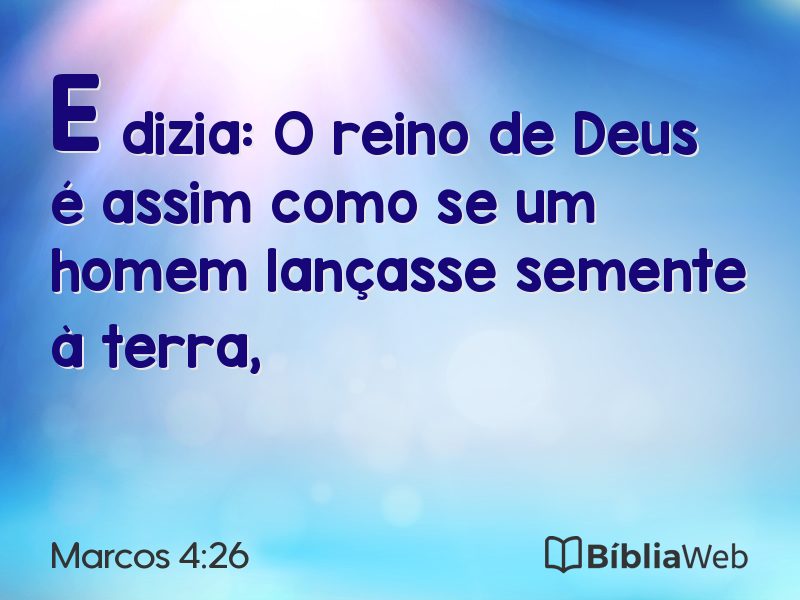 Marcos 4:26 em imagem para compartilhar