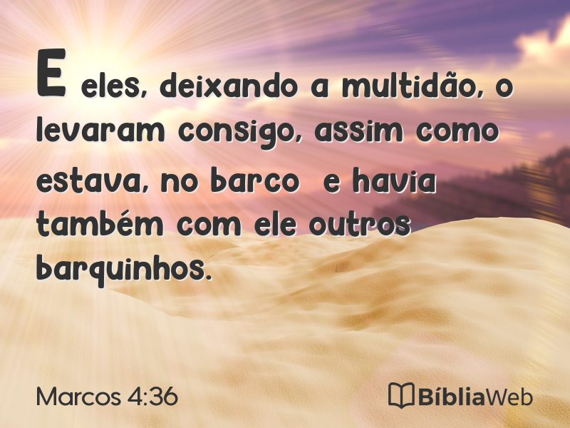Marcos 4:36 em imagem para compartilhar