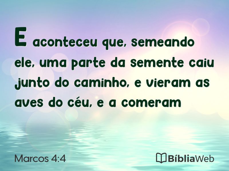 Marcos 4:4 em imagem para compartilhar