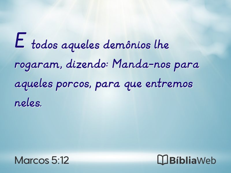 Marcos 5:12 em imagem para compartilhar