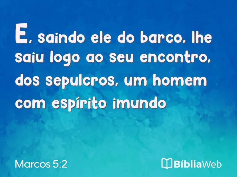 Marcos 5:2 em imagem para compartilhar