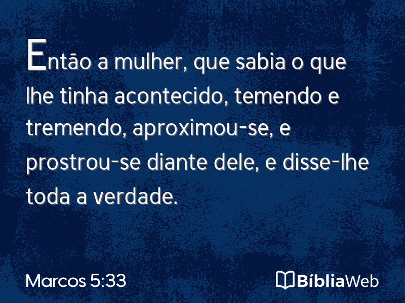 Marcos 5:33 em imagem para compartilhar