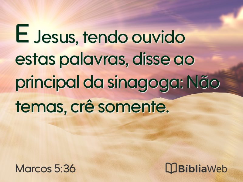 Marcos 5:36 em imagem para compartilhar