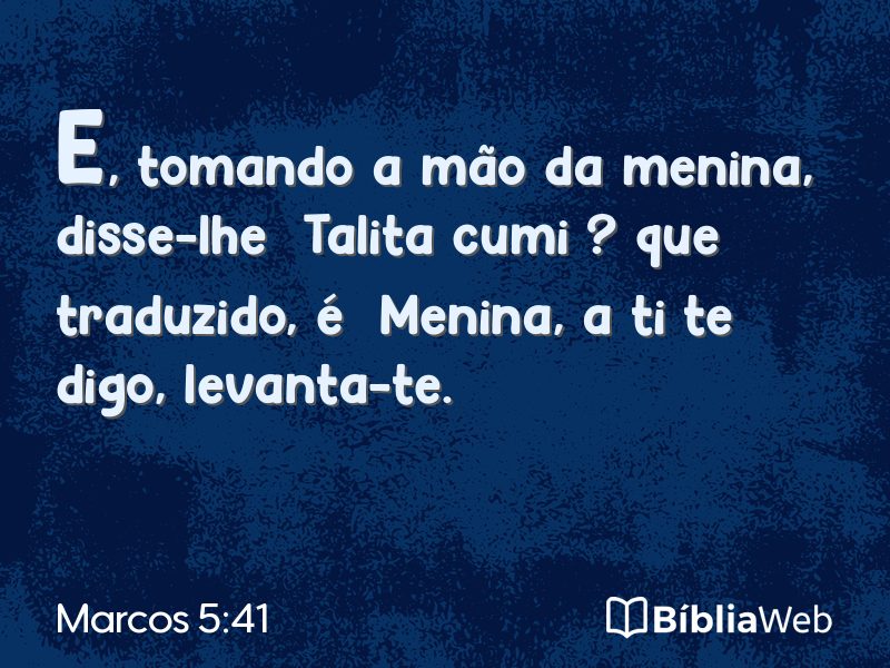 Marcos 5:41 em imagem para compartilhar