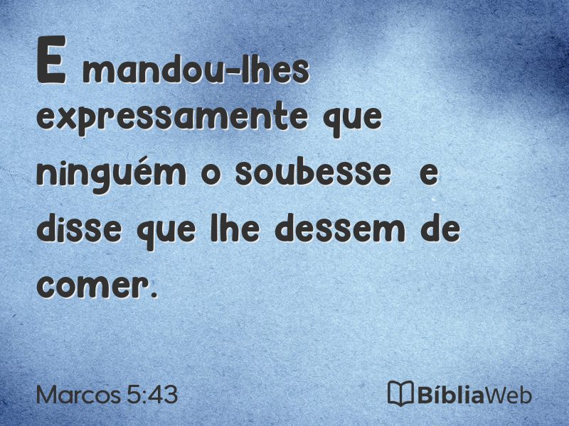 Marcos 5:43 em imagem para compartilhar
