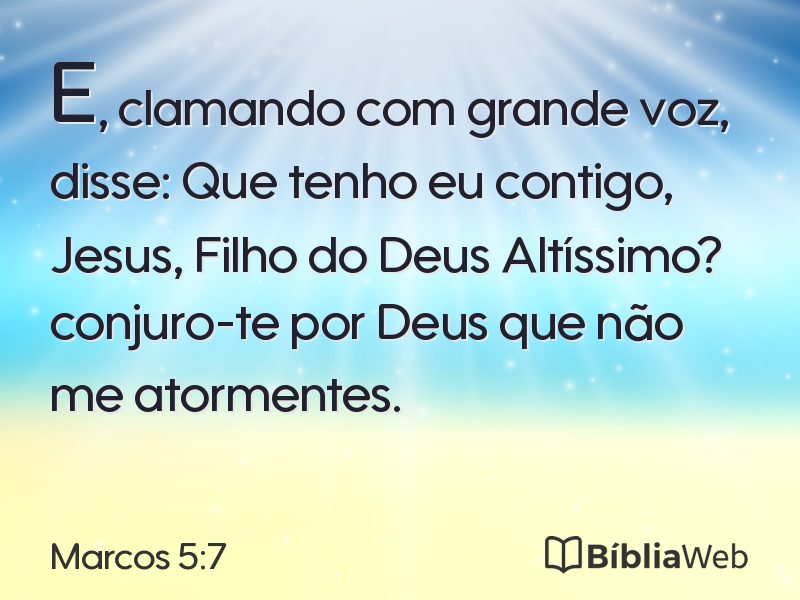 Marcos 5:7 em imagem para compartilhar