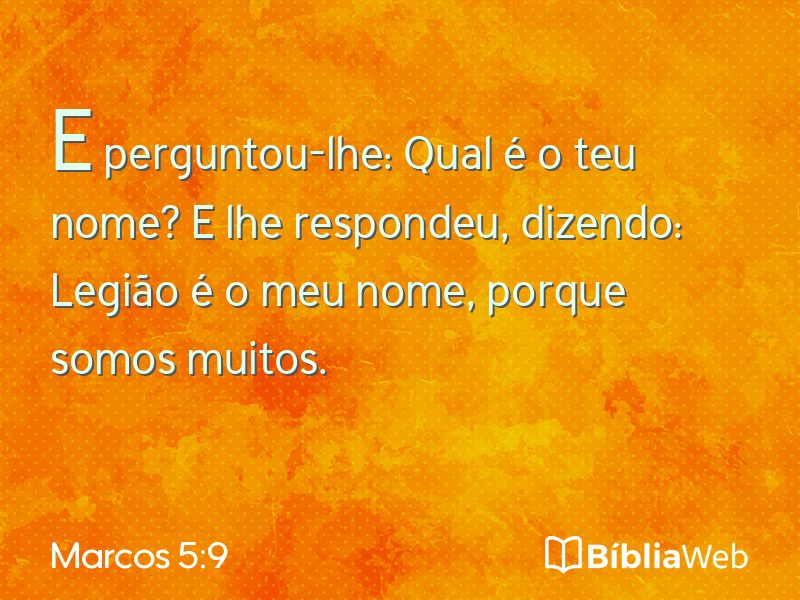 Marcos 5:9 em imagem para compartilhar