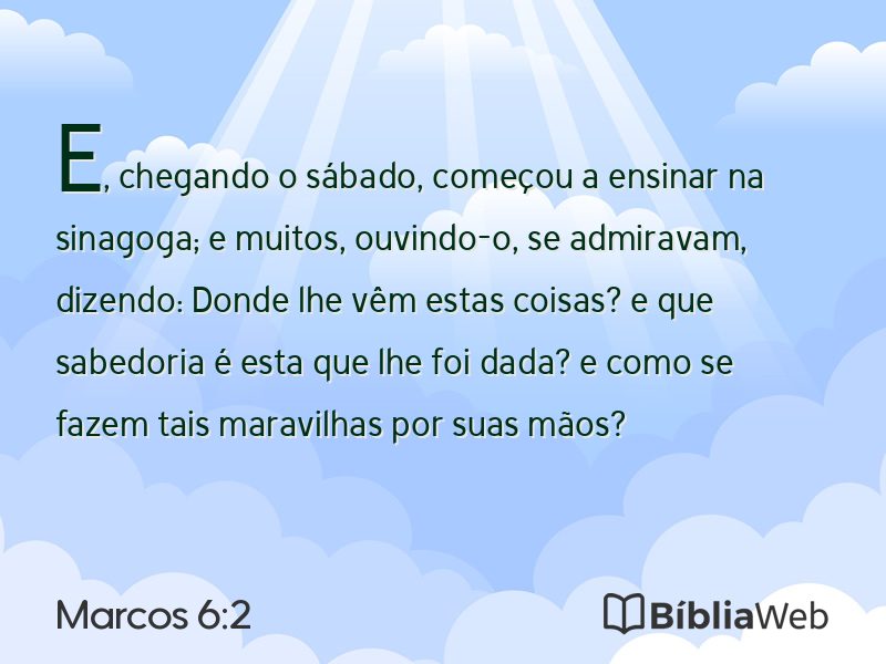 Marcos 6:2 em imagem para compartilhar