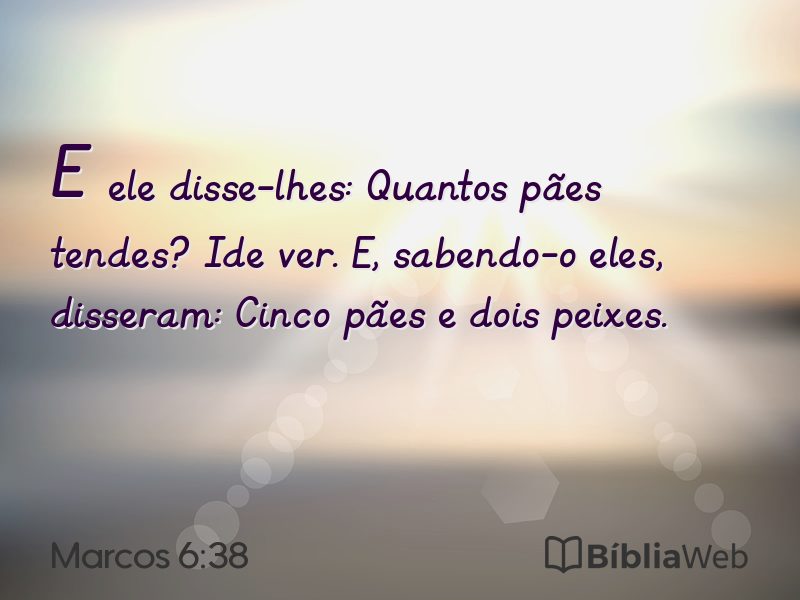 Marcos 6:38 em imagem para compartilhar