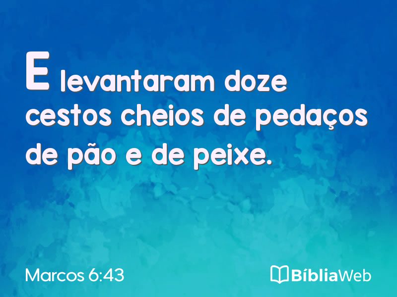 Marcos 6:43 em imagem para compartilhar