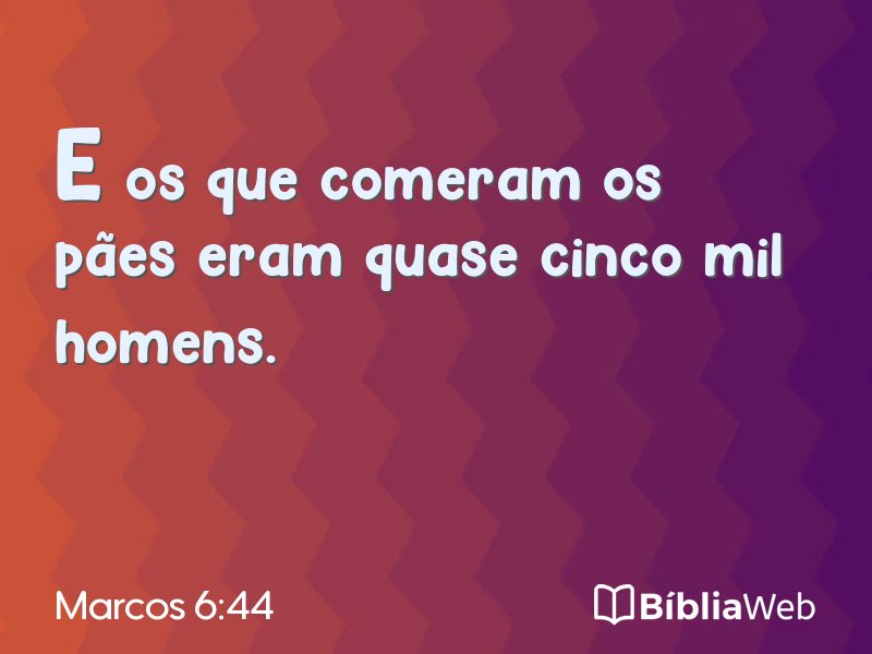 Marcos 6:44 em imagem para compartilhar