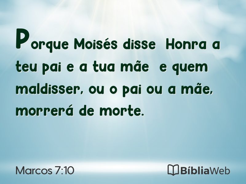 Marcos 7:10 em imagem para compartilhar