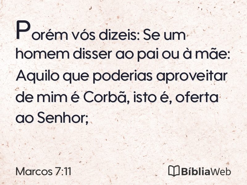 Marcos 7:11 em imagem para compartilhar