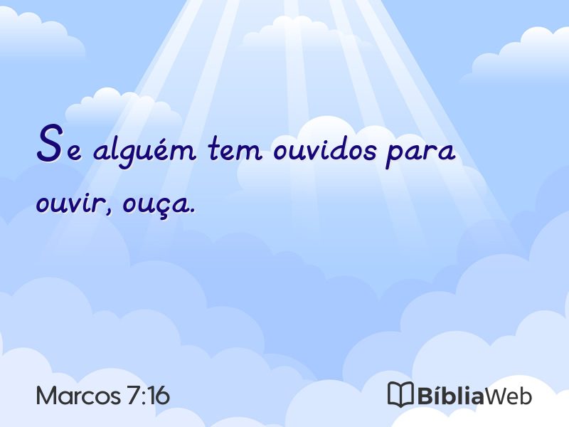 Marcos 7:16 em imagem para compartilhar