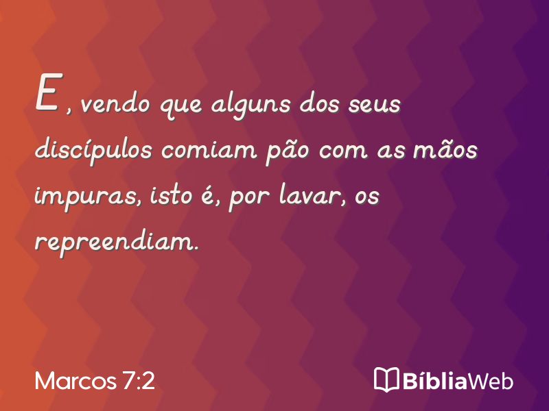 Marcos 7:2 em imagem para compartilhar
