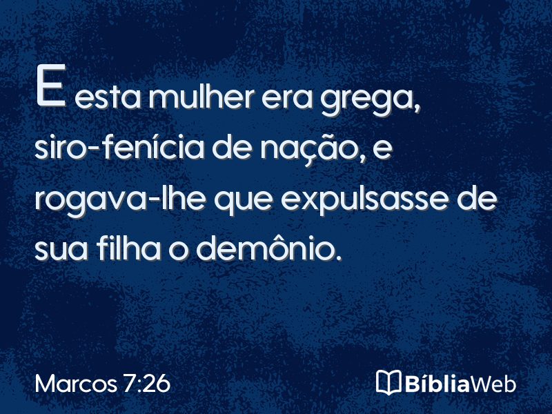 Marcos 7:26 em imagem para compartilhar