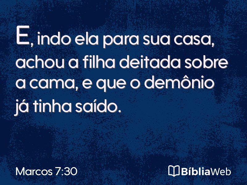 Marcos 7:30 em imagem para compartilhar
