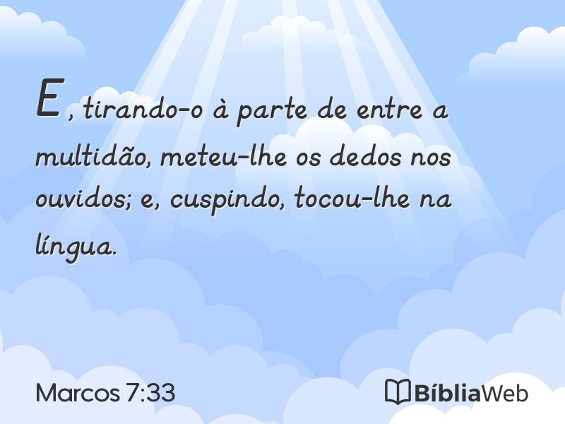 Marcos 7:33 em imagem para compartilhar