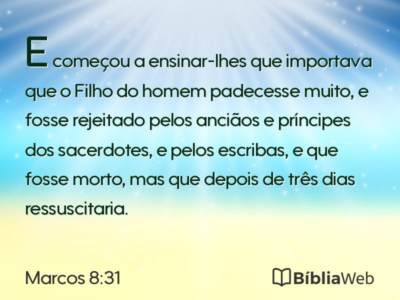 Marcos 8:31 em imagem para compartilhar
