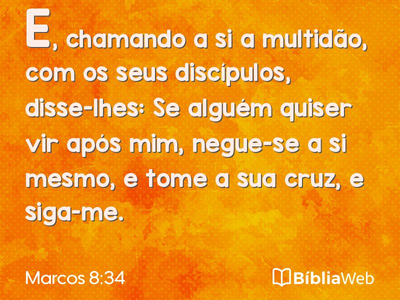 Marcos 8:34 em imagem para compartilhar