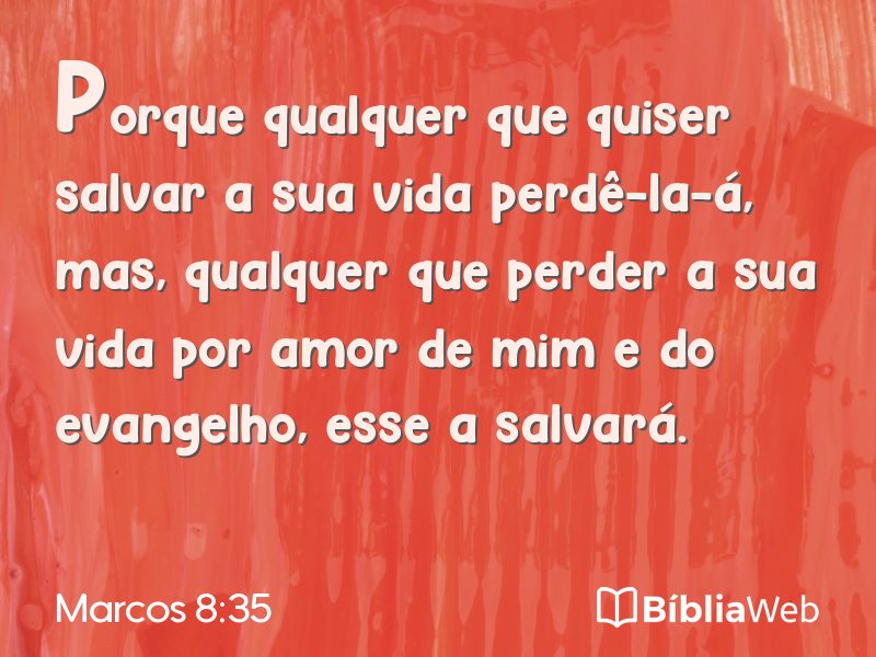 Marcos 8:35 em imagem para compartilhar