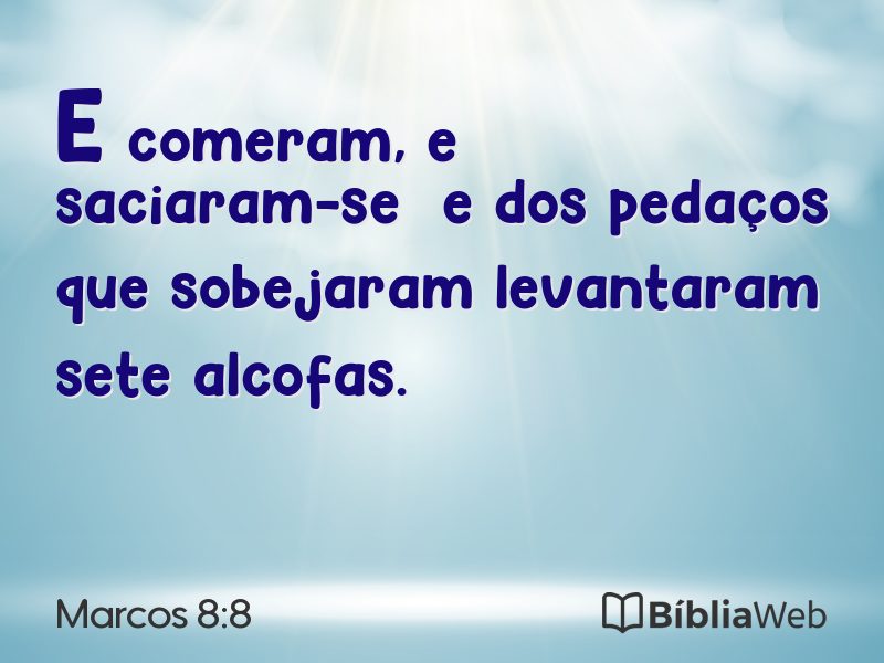 Marcos 8:8 em imagem para compartilhar