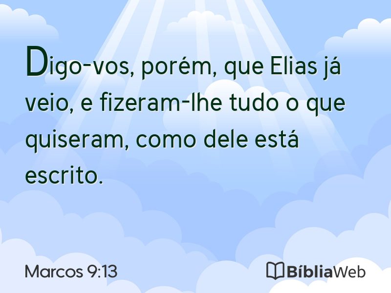 Marcos 9:13 em imagem para compartilhar