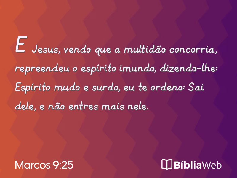 Marcos 9:25 em imagem para compartilhar