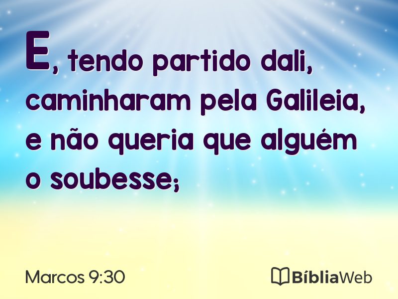 Marcos 9:30 em imagem para compartilhar