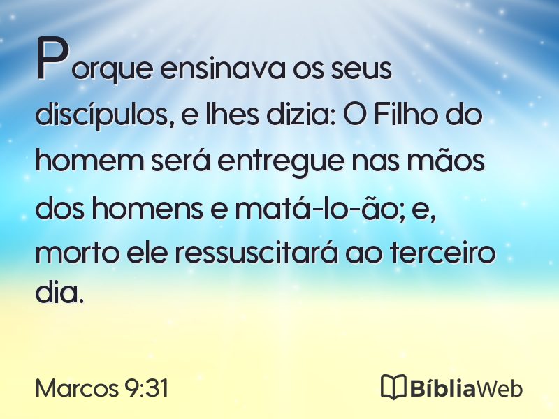 Marcos 9:31 em imagem para compartilhar