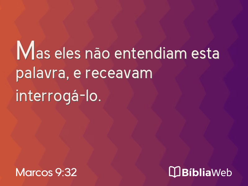Marcos 9:32 em imagem para compartilhar