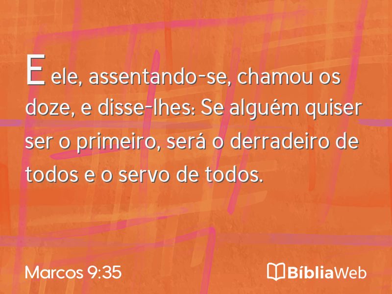 Marcos 9:35 em imagem para compartilhar