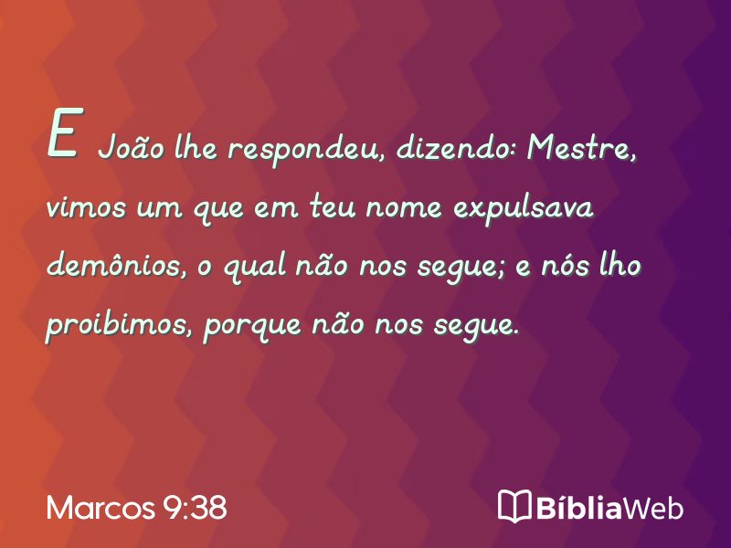 Marcos 9:38 em imagem para compartilhar