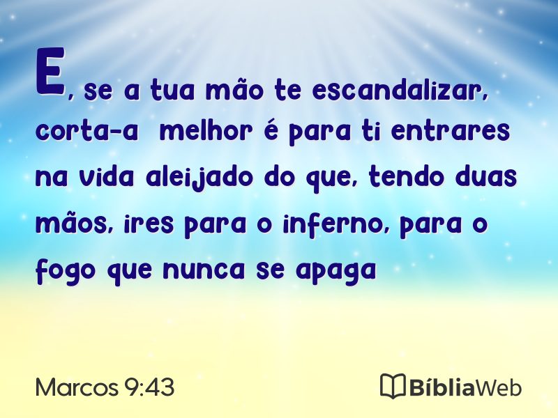 Marcos 9:43 em imagem para compartilhar