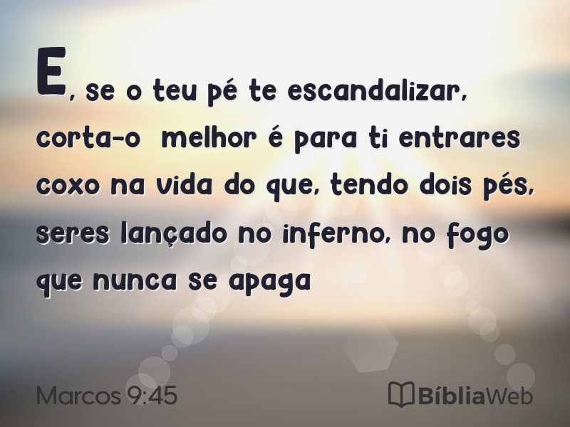 Marcos 9:45 em imagem para compartilhar