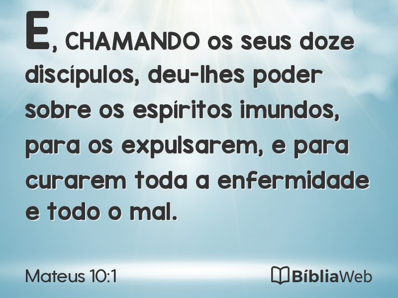 Mateus 10:1 em imagem para compartilhar