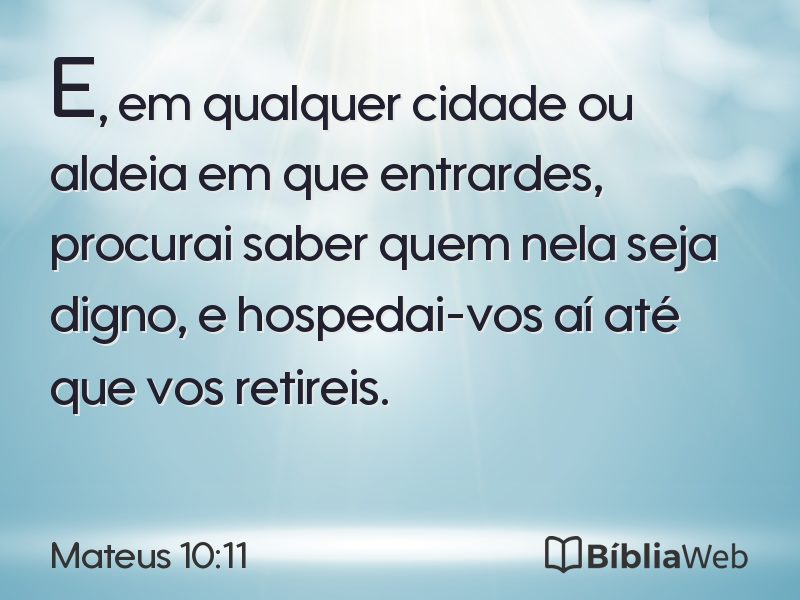 Mateus 10:11 em imagem para compartilhar