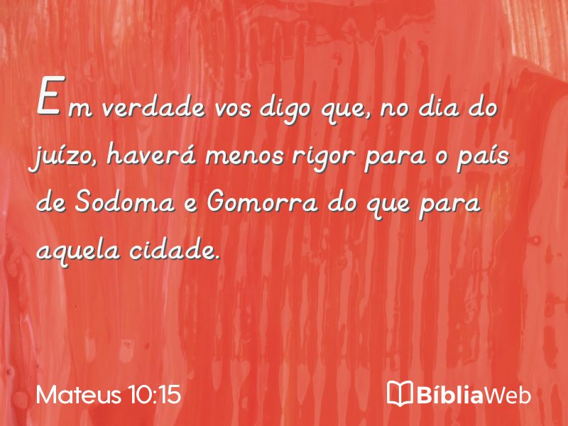 Mateus 10:15 em imagem para compartilhar