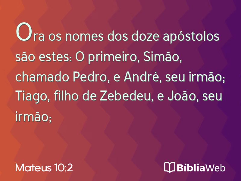 Mateus 10:2 em imagem para compartilhar